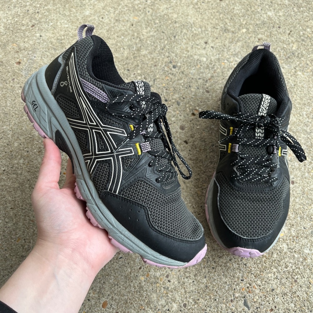 Asics Gel-Venture 8 Womens Trail Running Shoes Black Lavender 1012A708 Size 8